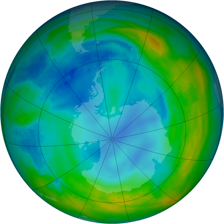 Antarctic ozone map for 26 May 1984